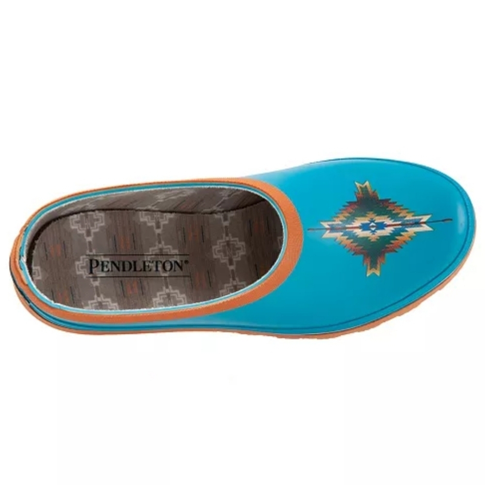 Pendleton Pagosa Springs Turquoise and Orange Slip-On Shoes Garden Size 7